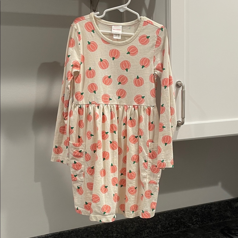 Hanna Andersson Cream and Pink Pumpkin Dress